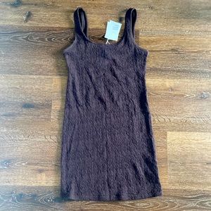 & Other Stories Brown Smoked Mini Dress
